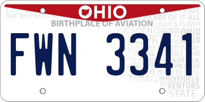 OH license plate FWN3341