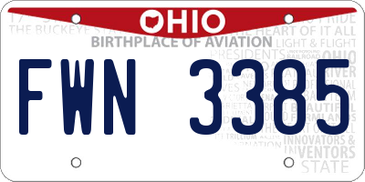 OH license plate FWN3385