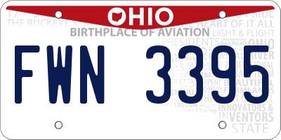 OH license plate FWN3395