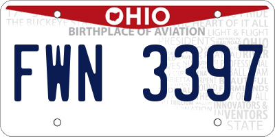 OH license plate FWN3397