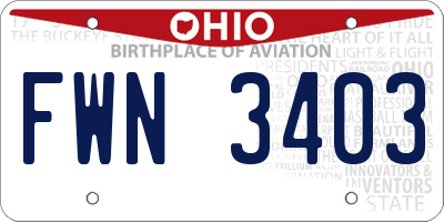 OH license plate FWN3403