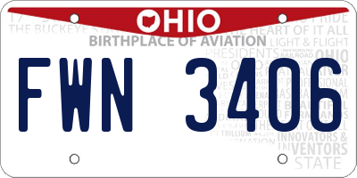 OH license plate FWN3406