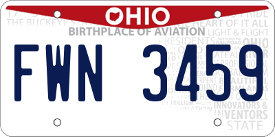 OH license plate FWN3459