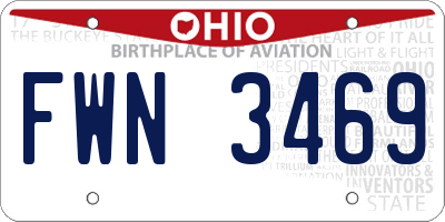 OH license plate FWN3469