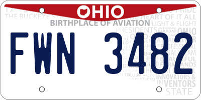 OH license plate FWN3482