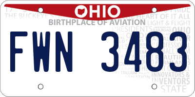 OH license plate FWN3483
