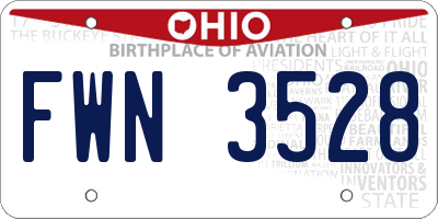OH license plate FWN3528