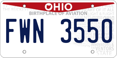OH license plate FWN3550