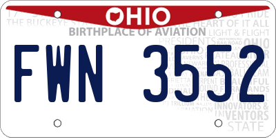 OH license plate FWN3552