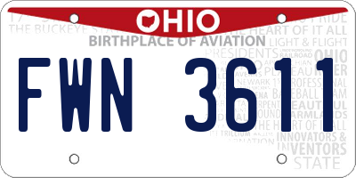 OH license plate FWN3611
