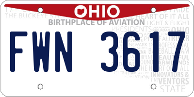 OH license plate FWN3617