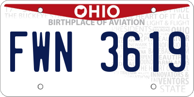 OH license plate FWN3619