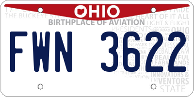 OH license plate FWN3622