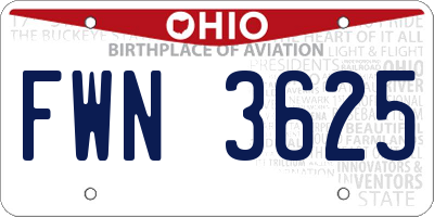 OH license plate FWN3625