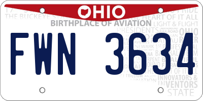 OH license plate FWN3634