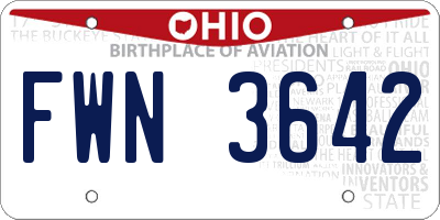 OH license plate FWN3642