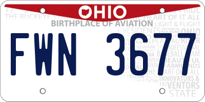 OH license plate FWN3677