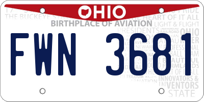 OH license plate FWN3681