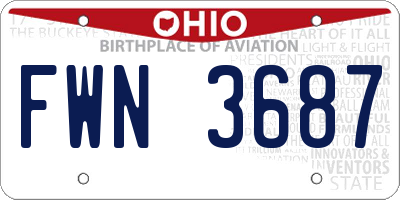 OH license plate FWN3687