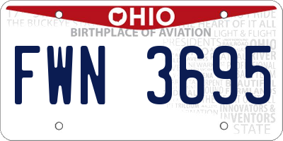 OH license plate FWN3695