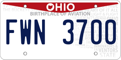 OH license plate FWN3700