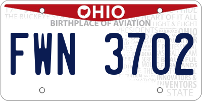 OH license plate FWN3702