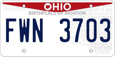 OH license plate FWN3703