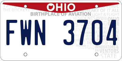 OH license plate FWN3704