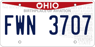 OH license plate FWN3707