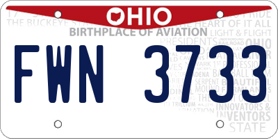 OH license plate FWN3733