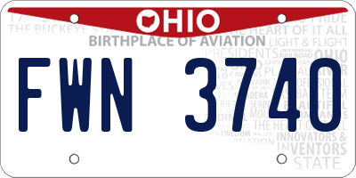 OH license plate FWN3740