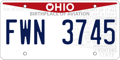 OH license plate FWN3745