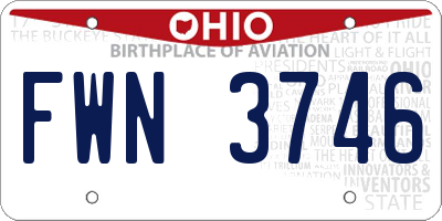 OH license plate FWN3746