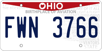 OH license plate FWN3766