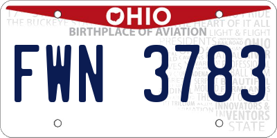 OH license plate FWN3783