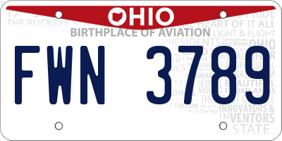 OH license plate FWN3789