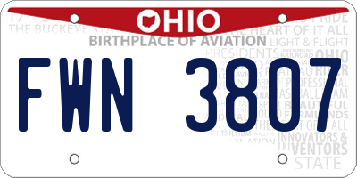 OH license plate FWN3807