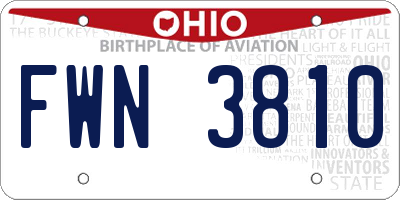 OH license plate FWN3810