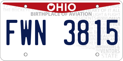 OH license plate FWN3815