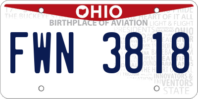 OH license plate FWN3818