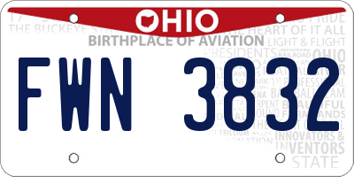 OH license plate FWN3832