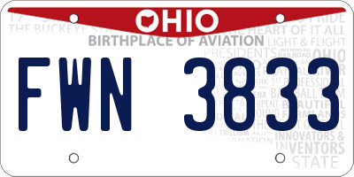 OH license plate FWN3833