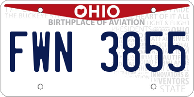 OH license plate FWN3855