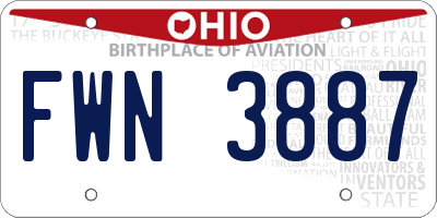 OH license plate FWN3887
