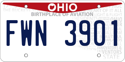 OH license plate FWN3901