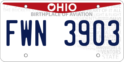 OH license plate FWN3903