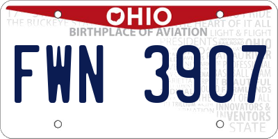 OH license plate FWN3907