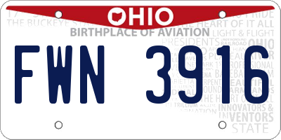 OH license plate FWN3916