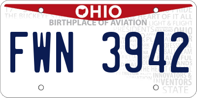 OH license plate FWN3942