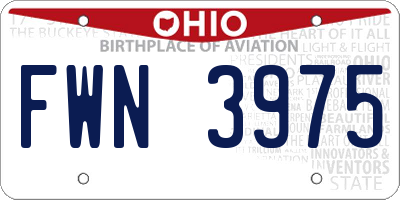 OH license plate FWN3975